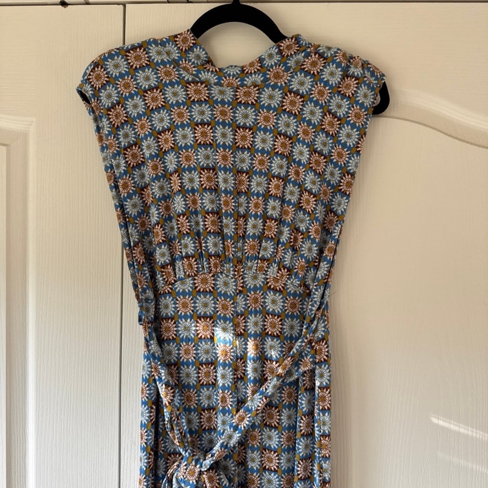 Free People Blue Floral Print Jumpsuit